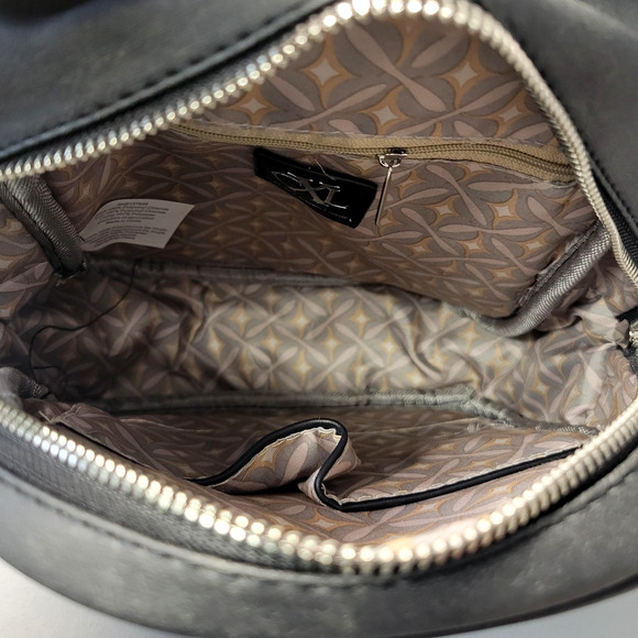 CXL by Christian Lacroix Backpack Womens Black Denim Marley PU Zip Logo Pockets - Picture 4 of 16